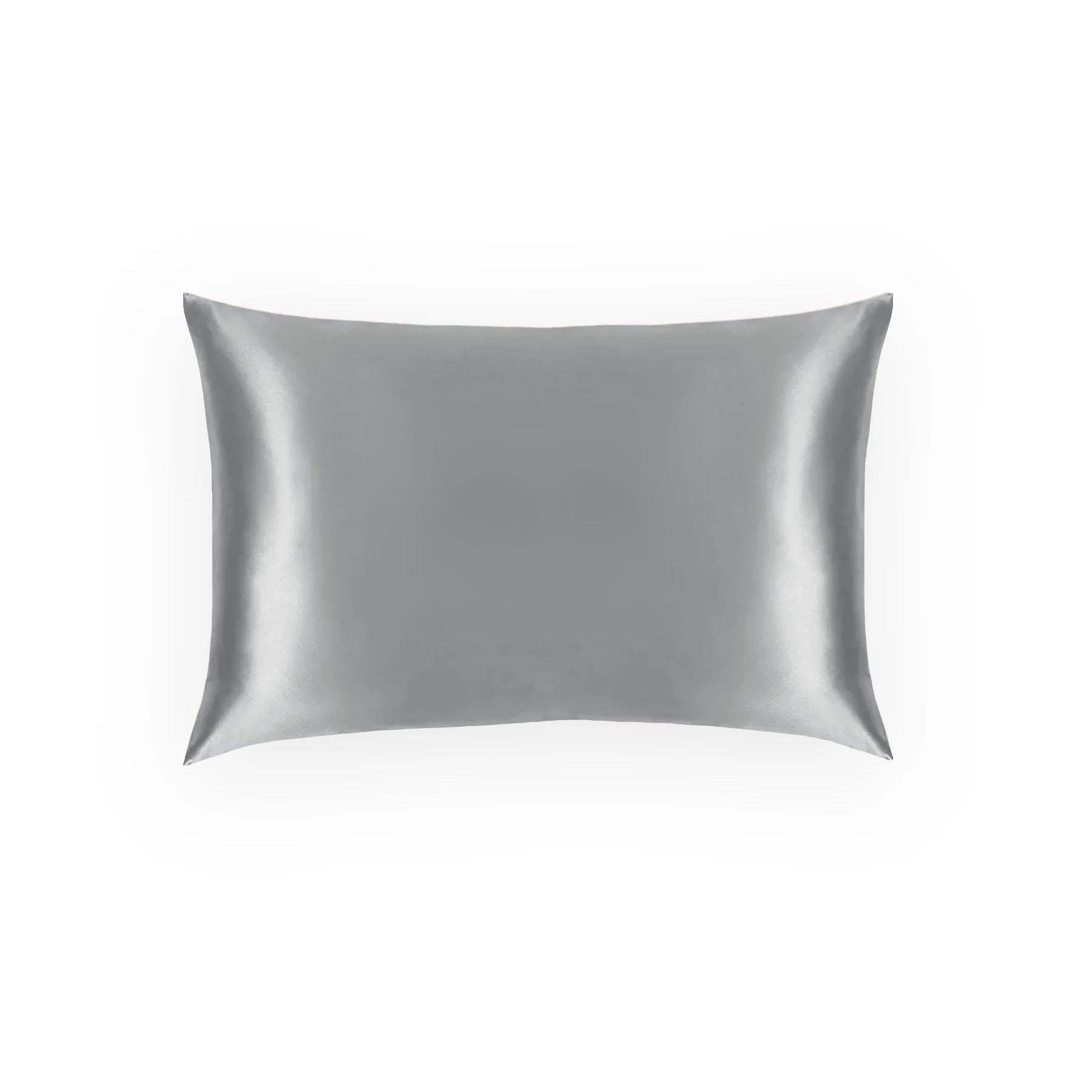 Silver silk pillowcase