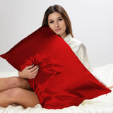 Red Pure Silk Pillowcase