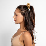 Gold Silk Scrunchie - Large - SilkSleek