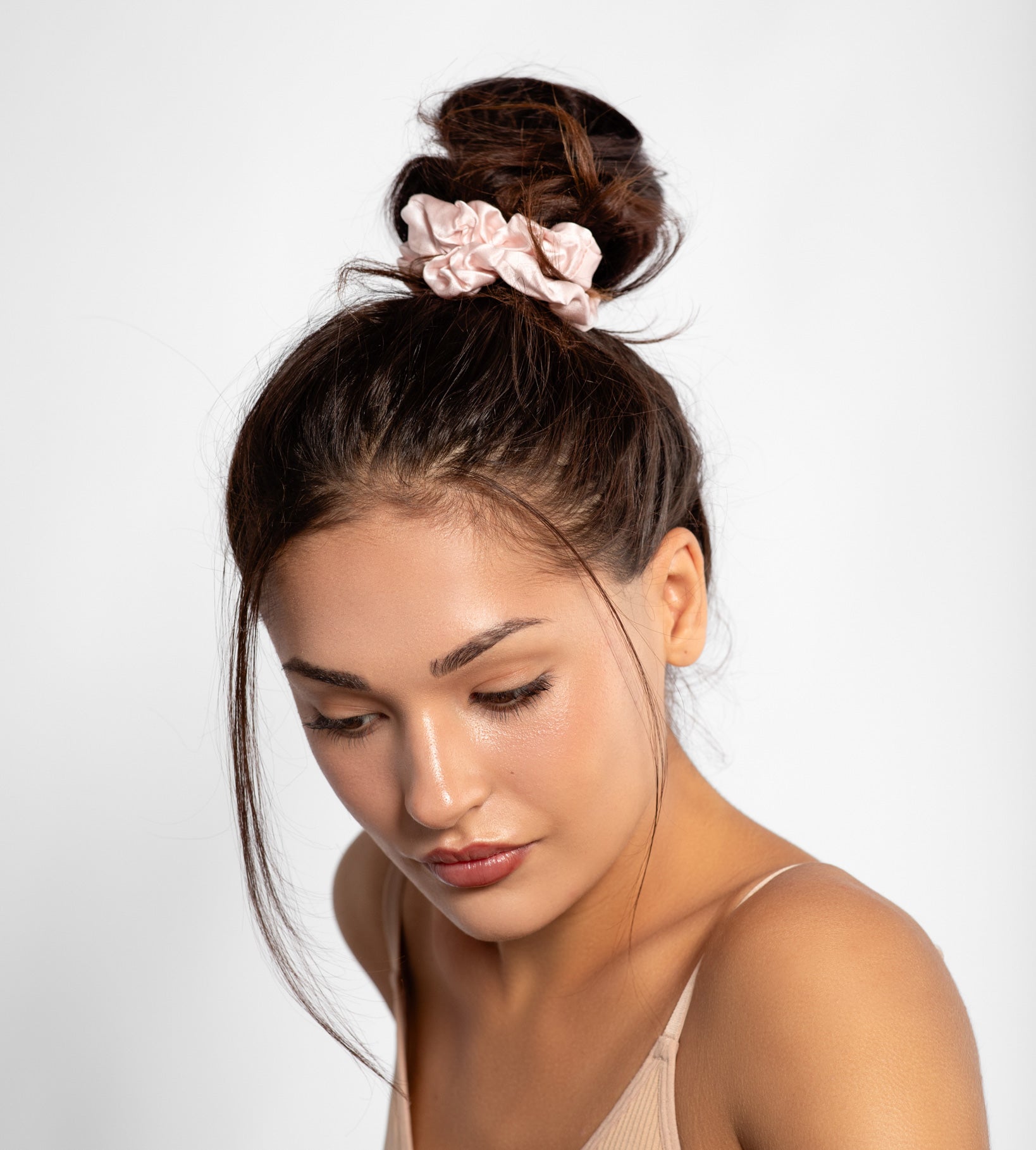 Barley Blush Silk Scrunchie - Large - SilkSleek