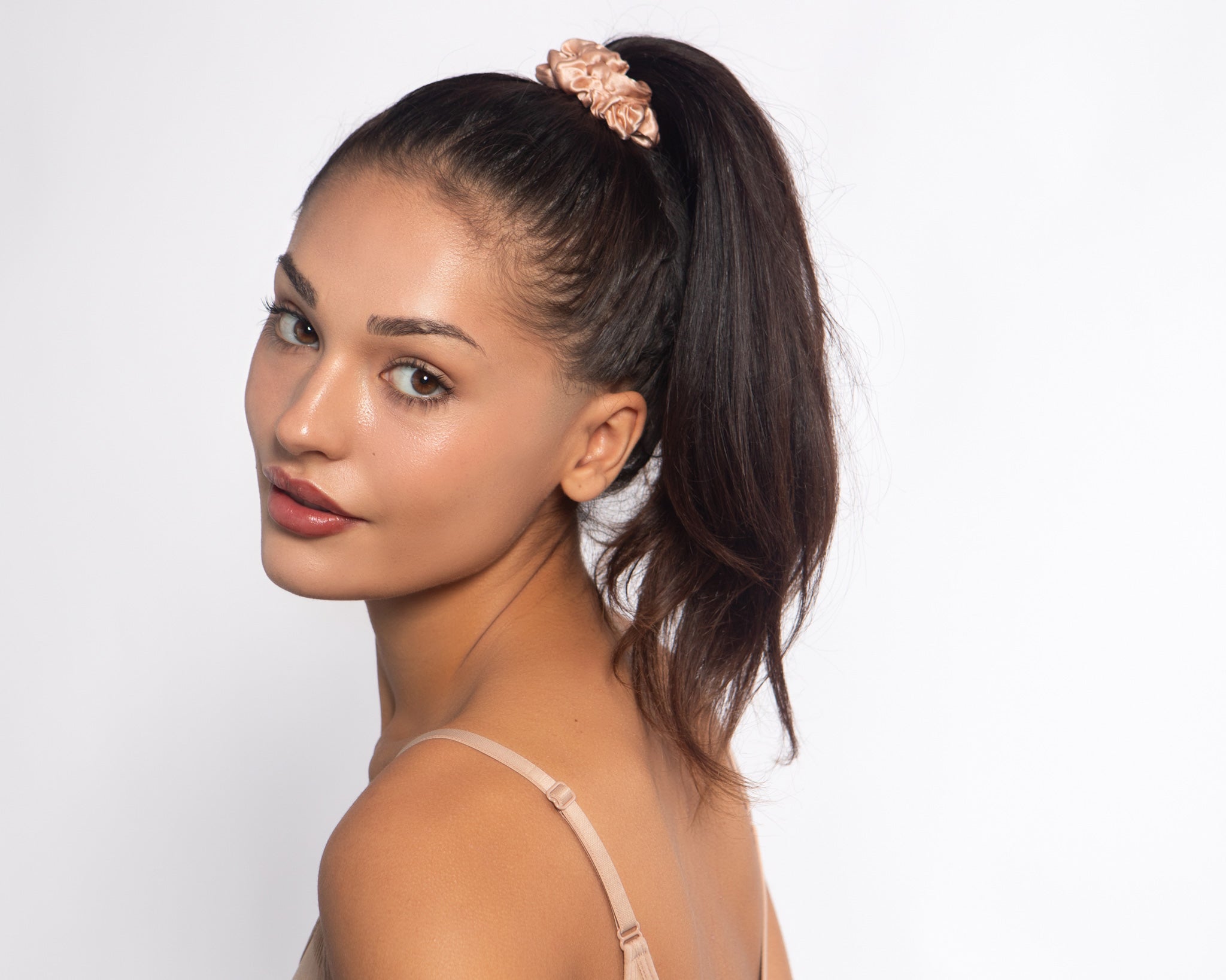 Rose Gold Silk Scrunchie - Midi - SilkSleek